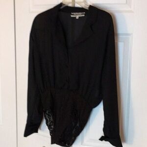 Black chiffon bodysuit